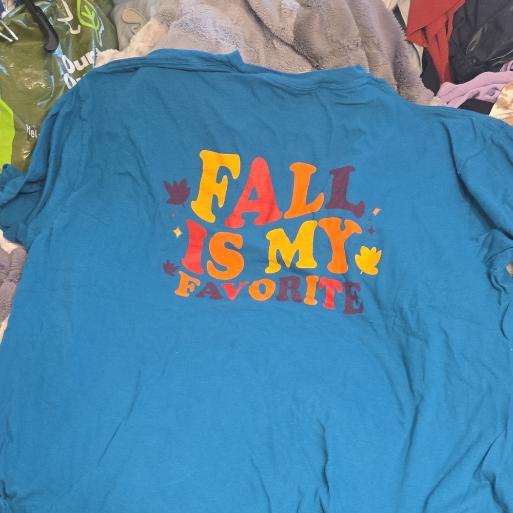 Womens Blue Fall Themed Shirt